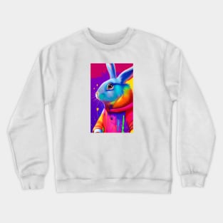 Cute bunny in hoodie Crewneck Sweatshirt